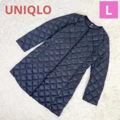 【美品】ユニクロ ウルトラライトダウン コンパクト コート ネイビー L 女性