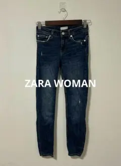 ZARA WOMAN ザラ ウーマン ダメージ加工 スキニーデニム EUR 34