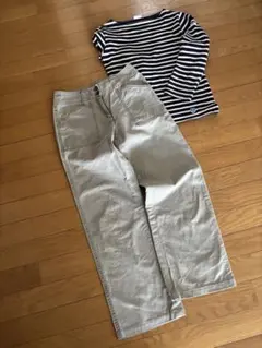 ユニクロ　ベイカーパンツ　コットンストレートパンツ　リメイク　61