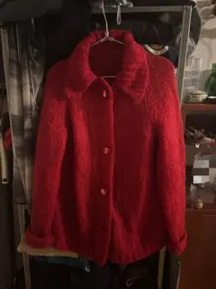 古着カーディガン　赤