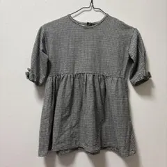 チェック柄七分袖ワンピース　110