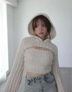 トップス andmary Angel crochet hood tops ivory andmary Angel crochet hood tops ivory - メルカリ