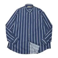 ビンテージ90sエルエルビーン ワイド ボールド ストライプ シャツ紺XXL古着