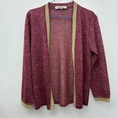 Christian Dior 薄手　ラメカーディガン　赤　M ⭐︎43