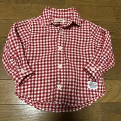 ミキハウス mikihouse ギンガムチェック長そでシャツ　80