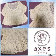 アクシーズファム★美品★ボレロ丈★涼しいメッシュトップス★ワンピやキャミの上にのサムネイル