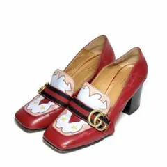 希少 GUCCI クイーンマーガレットビーアクセントローファー パール