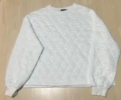 COMME CA ISM ホワイト キルティング スウェット サイズ9