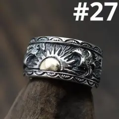 27号 シルバー925 イーグル & サンマーク リング　Silver925