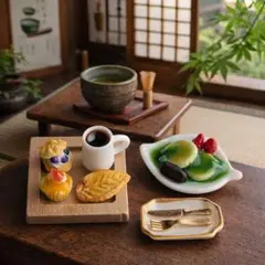 ミニチュアスイーツ＆抹茶和菓子セット ドールハウス 和カフェ フェイクフード