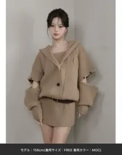 Darich ローウエストデザインニットワンピース