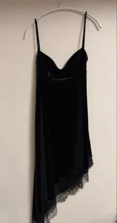 ZARA レースベルベットキャミワンピ