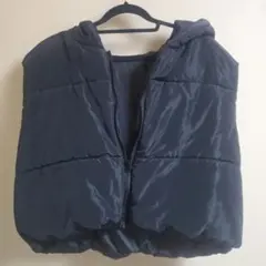 SHEIN CURVE フード付きダウンベスト 3XL ブラック