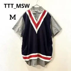TTT_MSW ティー ニットベスト ドッキングシャツ M 【21SS】のサムネイル