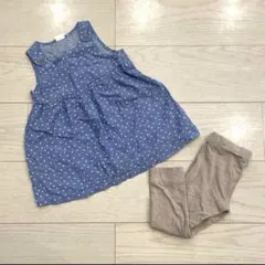 H&M エイチアンドエム　ドット　ワンピース　チュニック　レギンス　90