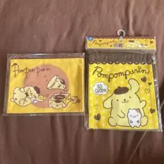 ポムポムプリン　タワーレコードコラボ　ポーチ　巾着　2点セット