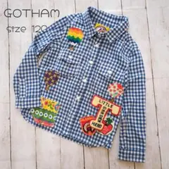 GOTHAM ゴッサム チェック 刺繍 アップリケ シャツ