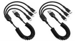 充電ケーブル2本 3in1 Type-C/Lightning/Micro USB