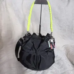 cheek/チーク　巾着2 way ショルダーバッグ　ブラックのサムネイル