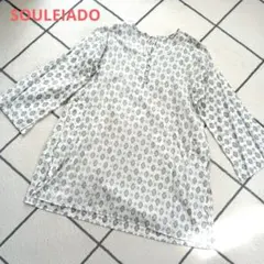 SOULEIADO（ソレイアード）コットン総柄ブラウス　7分袖　トゥモローランド