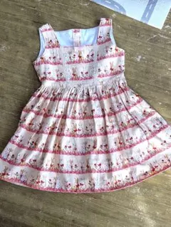 ハンドメイド中古品　ウサギと花のワンピース