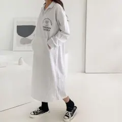 【新品】ハーフジップ スウェット ワンピース 韓国ファッション