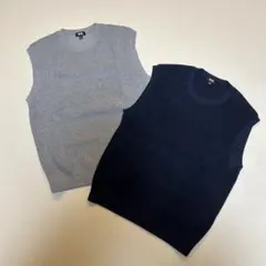 【美品2枚セット売り】UNIQLO オーバーサイズクルーネックベスト