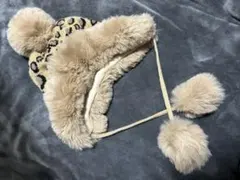 【HIKA】レオパード柄ニットフライトCAP