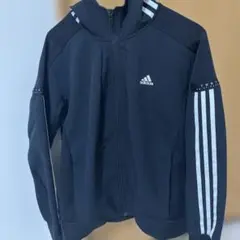 adidas パーカー　ブラック　フリーサイズ