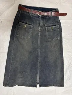 ダークグレー デニム タイトスカート