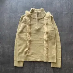 ヴィンテージ KANGOL SPORT ハーフジップ ファー　ニットレディース