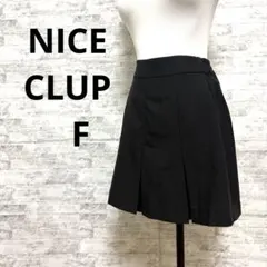 [NICECLUPナイスクラップ]黒 プリーツスカート ウエストゴム F