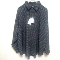 【タグ付き新品未使用品】アズノゥアズ メンズ長袖シャツ ブラック総柄 Free