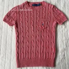 美品 24年製Polo Ralph Lauren ケーブルニット 半袖セーターのサムネイル