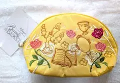 ディズニープリンセス　美女と野獣 刺繍ポーチ アイコニック　チップ　薔薇