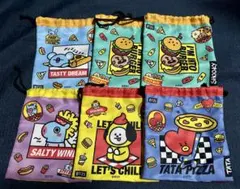 BT21 巾着袋 5種6個セット ファーストフード