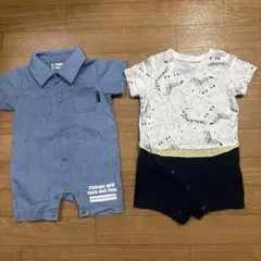 ブランシェス　クロワッサンべべ　前開きロンパース2点