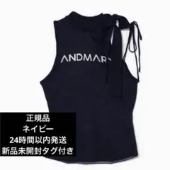 トップス Andmary Mary logo ribbon tank navy andmary Mary logo ribbon tank navy - メルカリ