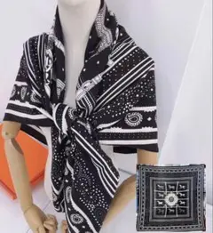 残りわずか　カシミア　シルク大判スカーフ　ストール