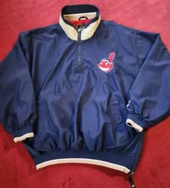 90s STARTER インディアンズ　プルオーバーナイロンジャケット