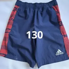 adidas AEROREADY 半ズボン 130サイズ　ネイビー/レッド