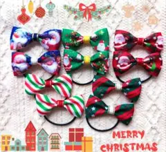 X3　リボン☆クリスマス☆キッズ•ベビーハンドメイドヘアゴム
