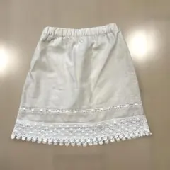 美品★ポンポネット レーススカート 120 いちご 刺繍 麻混 女の子 夏服のサムネイル