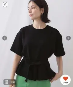 ま*り様 OPAQUE.CLIP ストレッチジャカード2WAYリボントップス