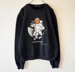 HUDSONスウェット　宇宙飛行士　NASA 刺繍　黒　メンズ　M 629