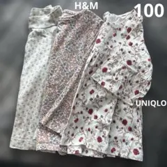 H&M/UTユニクロ【100】長袖ロンT/カットソー/半袖Tシャツ3枚セット