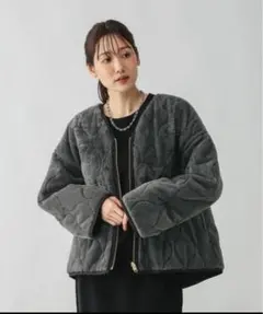 グローバルワーク　リバーシブルファーキルトブルゾン