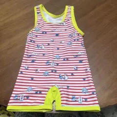 ベビー水着 赤と白のストライプ 95cm未満