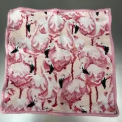 ①フラミンゴ柄ハンカチ 約30cm x 30cm フェイラー フラマンローズ