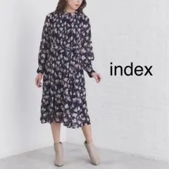 index♡花柄 リボンベルト2way プリーツワンピース 長袖